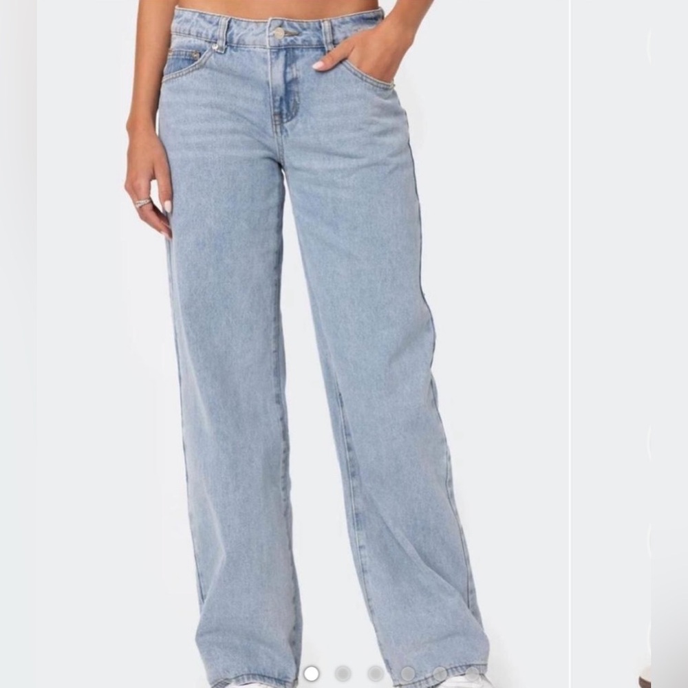 Edikted Low Rise Wide Leg Jeans